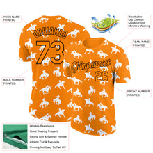 Load image into Gallery viewer, Custom Bay Orange Black 3D Pattern Design Cowboy Rodeo Performance T-Shirt