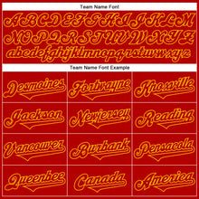 Laden Sie das Bild in den Galerie-Viewer, Custom Red Gold 3D Pattern Design Rave Funny Monster Authentic Baseball Jersey