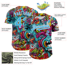 Laden Sie das Bild in den Galerie-Viewer, Custom White Sky Blue 3D Pattern Design Rave Psychedelic Authentic Baseball Jersey