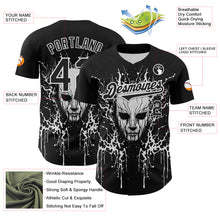 Laden Sie das Bild in den Galerie-Viewer, Custom Black White 3D Pattern Design Rave Skull Authentic Baseball Jersey