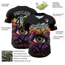 Laden Sie das Bild in den Galerie-Viewer, Custom Black White 3D Pattern Design Rave Tree With Eye Authentic Baseball Jersey