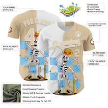 Laden Sie das Bild in den Galerie-Viewer, Custom City Cream White 3D Pattern Design Rave Skeleton Authentic Baseball Jersey