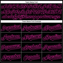 Laden Sie das Bild in den Galerie-Viewer, Custom Black Deep Pink 3D Pattern Design Rave Monster Authentic Baseball Jersey