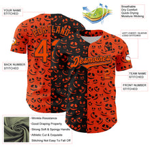 Laden Sie das Bild in den Galerie-Viewer, Custom Orange Black 3D Pattern Design Rave Halloween Pumpkin Authentic Baseball Jersey
