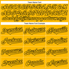 Laden Sie das Bild in den Galerie-Viewer, Custom Gold Black 3D Pattern Design Rave Halloween Pumpkin Authentic Baseball Jersey