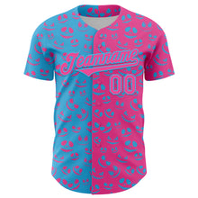 Laden Sie das Bild in den Galerie-Viewer, Custom Pink Sky Blue 3D Pattern Design Rave Halloween Pumpkin Authentic Baseball Jersey