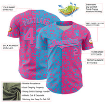 Laden Sie das Bild in den Galerie-Viewer, Custom Pink Sky Blue 3D Pattern Design Rave Halloween Pumpkin Authentic Baseball Jersey