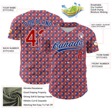 Laden Sie das Bild in den Galerie-Viewer, Custom Red Royal-White 3D American Flag Authentic Baseball Jersey