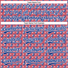 Laden Sie das Bild in den Galerie-Viewer, Custom Red Royal-White 3D American Flag Authentic Baseball Jersey