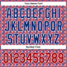 Laden Sie das Bild in den Galerie-Viewer, Custom Red Royal-White 3D American Flag Authentic Baseball Jersey