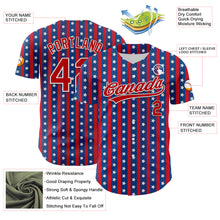 Load image into Gallery viewer, Custom Royal Red-White 3D American Flag Stars Authentic Baseball Jersey