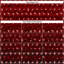 Laden Sie das Bild in den Galerie-Viewer, Custom Red Black 3D Pattern Design Gothic Style Devil Authentic Baseball Jersey