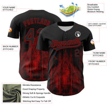 Load image into Gallery viewer, Custom Black Red 3D Pattern Design Palace Gothic Style Church Authentic Baseball Jersey