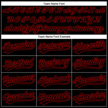 Load image into Gallery viewer, Custom Black Red 3D Pattern Design Palace Gothic Style Church Authentic Baseball Jersey