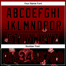 Загрузить изображение в средство просмотра галереи, Custom Crimson Black-Red 3D Pattern Design Gothic Style Rose Authentic Baseball Jersey