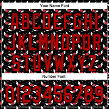 Load image into Gallery viewer, Custom Black Red 3D Pattern Design Gothic Style Devil Heart Authentic Baseball Jersey