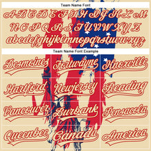 Load image into Gallery viewer, Custom Cream Red-Royal 3D Pattern Design American Spirit American Eagle And Stars Authentic Baseball Jersey