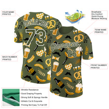 Laden Sie das Bild in den Galerie-Viewer, Custom Olive White 3D Pattern Design Oktoberfest Beer Festival Performance T-Shirt