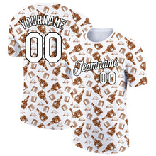 Load image into Gallery viewer, Custom White Black 3D Pattern Design Rum Performance T-Shirt