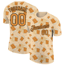 Загрузить изображение в средство просмотра галереи, Custom Vegas Gold Bay Orange-Black 3D Pattern Design Beer Performance T-Shirt