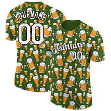 Load image into Gallery viewer, Custom Green White-Black 3D Pattern Design Beer Performance T-Shirt