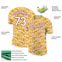 Load image into Gallery viewer, Custom Yellow White-Crimson 3D Pattern Design Oktoberfest Beer Festival Performance T-Shirt