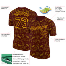 Загрузить изображение в средство просмотра галереи, Custom Brown Yellow 3D Pattern Design Oktoberfest Beer Festival Performance T-Shirt