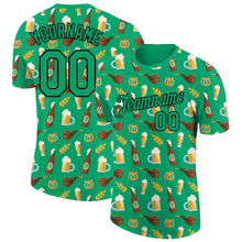 Load image into Gallery viewer, Custom Grass Green Black 3D Pattern Design Oktoberfest Beer Festival Performance T-Shirt
