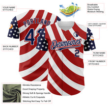 Загрузить изображение в средство просмотра галереи, Custom White Navy-Red 3D American Flag Authentic Baseball Jersey