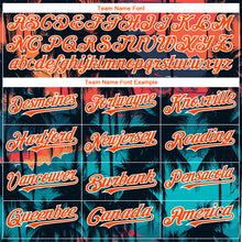 Загрузить изображение в средство просмотра галереи, Custom Black Orange-White 3D Pattern Design Tropical Hawaii Palms Trees Authentic Baseball Jersey