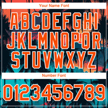 Загрузить изображение в средство просмотра галереи, Custom Black Orange-White 3D Pattern Design Tropical Hawaii Palms Trees Authentic Baseball Jersey