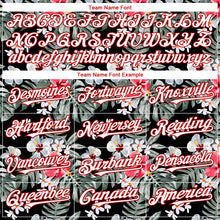 Загрузить изображение в средство просмотра галереи, Custom Black White-Red 3D Pattern Design Tropical Hawaii Plant Authentic Baseball Jersey