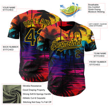 Load image into Gallery viewer, Custom Black Pink 3D Pattern Design Tropical Hawaii Palms Trees Authentic Baseball Jersey