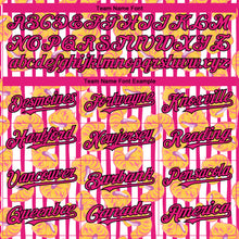 Загрузить изображение в средство просмотра галереи, Custom White Hot Pink-Black 3D Pattern Design Tropical Anthurium Flower Authentic Baseball Jersey