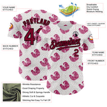 Загрузить изображение в средство просмотра галереи, Custom White Maroon-Black 3D Pattern Design Tropical Anthurium Flower Authentic Baseball Jersey