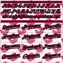 Загрузить изображение в средство просмотра галереи, Custom White Maroon-Black 3D Pattern Design Tropical Anthurium Flower Authentic Baseball Jersey