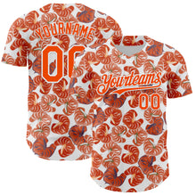 Загрузить изображение в средство просмотра галереи, Custom White Orange 3D Pattern Design Tropical Anthurium Flower Authentic Baseball Jersey