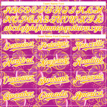 Загрузить изображение в средство просмотра галереи, Custom Deep Pink Gold-White 3D Pattern Design Tropical Anthurium Flower Authentic Baseball Jersey