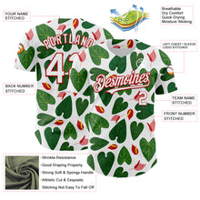 Загрузить изображение в средство просмотра галереи, Custom White Red 3D Pattern Design Tropical Anthurium Flower Authentic Baseball Jersey
