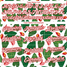 Загрузить изображение в средство просмотра галереи, Custom White Red 3D Pattern Design Tropical Anthurium Flower Authentic Baseball Jersey