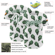 Загрузить изображение в средство просмотра галереи, Custom White Kelly Green 3D Pattern Design Tropical Anthurium Crystal Authentic Baseball Jersey