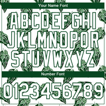 Загрузить изображение в средство просмотра галереи, Custom White Kelly Green 3D Pattern Design Tropical Anthurium Crystal Authentic Baseball Jersey