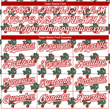 Загрузить изображение в средство просмотра галереи, Custom White Red 3D Pattern Design Tropical Anthurium Crystal Authentic Baseball Jersey