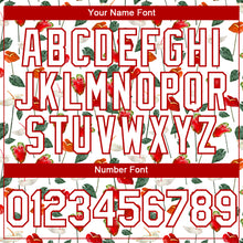 Загрузить изображение в средство просмотра галереи, Custom White Red 3D Pattern Design Tropical Anthurium Flower Authentic Baseball Jersey