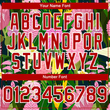 Load image into Gallery viewer, Custom Kelly Green Red-White 3D Pattern Design Tropical Anthurium Flower Authentic Baseball Jersey