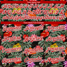 Load image into Gallery viewer, Custom Kelly Green Red-White 3D Pattern Design Tropical Anthurium Flower Authentic Baseball Jersey
