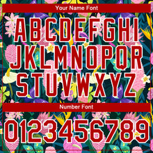 Загрузить изображение в средство просмотра галереи, Custom Black Red-White 3D Pattern Design Tropical Anthurium Flower Authentic Baseball Jersey