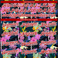 Загрузить изображение в средство просмотра галереи, Custom Black Red-White 3D Pattern Design Tropical Anthurium Flower Authentic Baseball Jersey