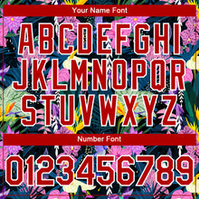 Загрузить изображение в средство просмотра галереи, Custom Black Red-White 3D Pattern Design Tropical Anthurium Flower Authentic Baseball Jersey