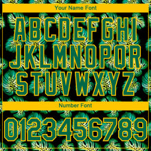Загрузить изображение в средство просмотра галереи, Custom Black Kelly Green-Gold 3D Pattern Design Tropical Monstera Authentic Baseball Jersey